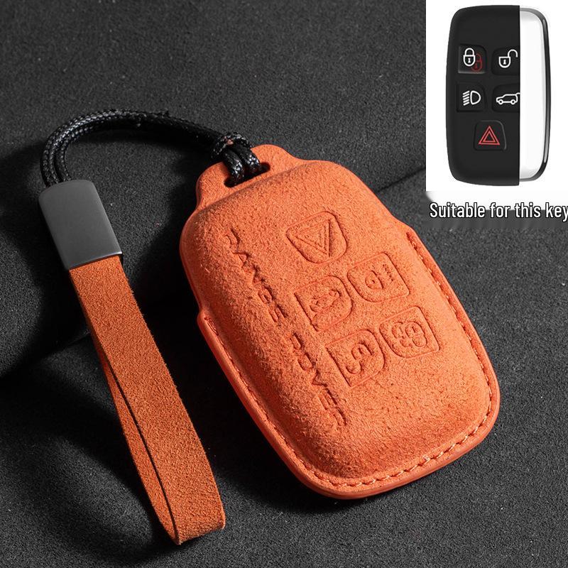 Compatible 3D Suede Key Cover for Land Rover, Range Rover Discovery, Sport 2, and Autobiography 4th/5th Gen Models.