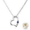 Sears Love Heart Preserved Flower Gift Set with Sapphire and September Platinum White Women's Birthstone,