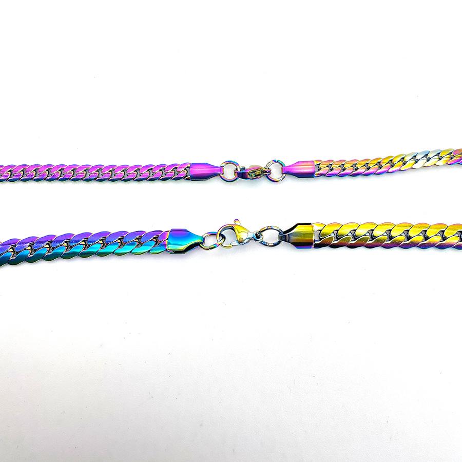Herren- und Damen-Hip-Hop-Persönlichkeit, leichte NK-flache Schlüsselbeinkette, Titanstahlkette, 6,7 mm