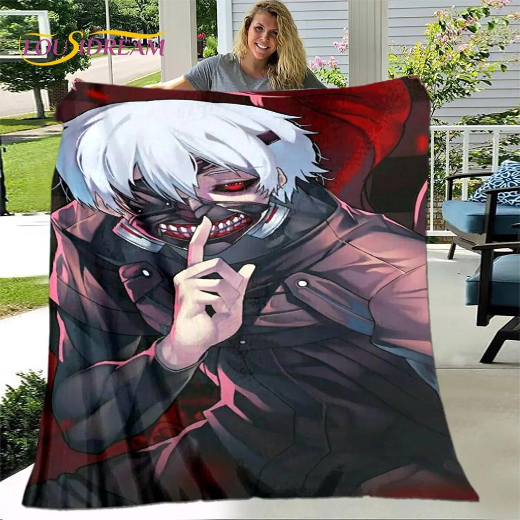 Tokyo Ghoul Japan Anime Cartoon Soft Plush Blanket,Flannel Blanket Throw Blanket for Living Room Bedroom Bed Sofa Picnic Cover