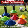 Football Training Cones Set Of 50 Sports Training Cones Agility Football Training Equipment Mixed-Color Plastic Handled Mesh Bag
