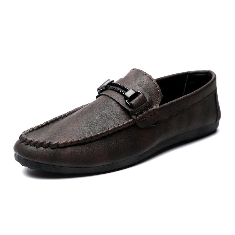 Men's Summer 2025 British-Style Casual Leather Loafers - Soft Sole, Trendy One-Step Drive Shoes
