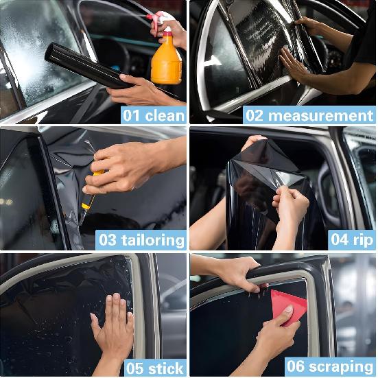 Window Tint Film UV Heat Reflective Home Office Glass Heat Solar UV Protector Sun Shade Film 3Mx50CM VLT Car Body Tint FilmWindshield Sunshades 1