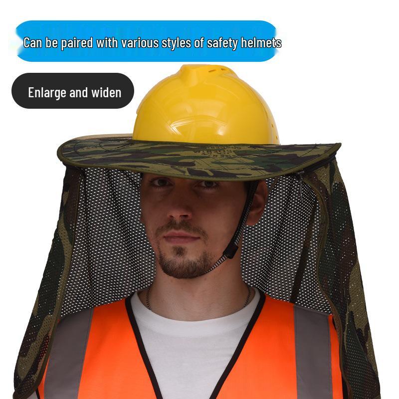 Extra Large Summer Sun Protection Hat for Outdoor Construction: Breathable, Wide Brim Safety Helmet