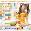 Dancing and Talking Giraffe Toy Repeats What You Say Plush Animal Baby Toy Volume Adjustment Swing Dancing Giraffe Plush Toy