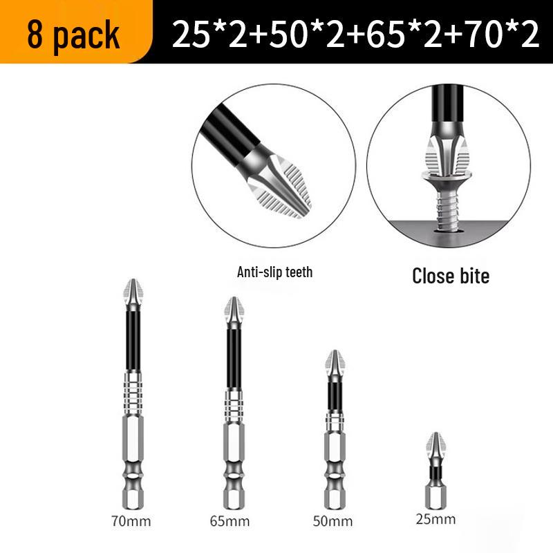 Impact-Resistant Non-Slip Phillips Head Bits: Strong Magnetic, High Hardness, Hex Wind Set for Electric Drills and Screwdrivers.