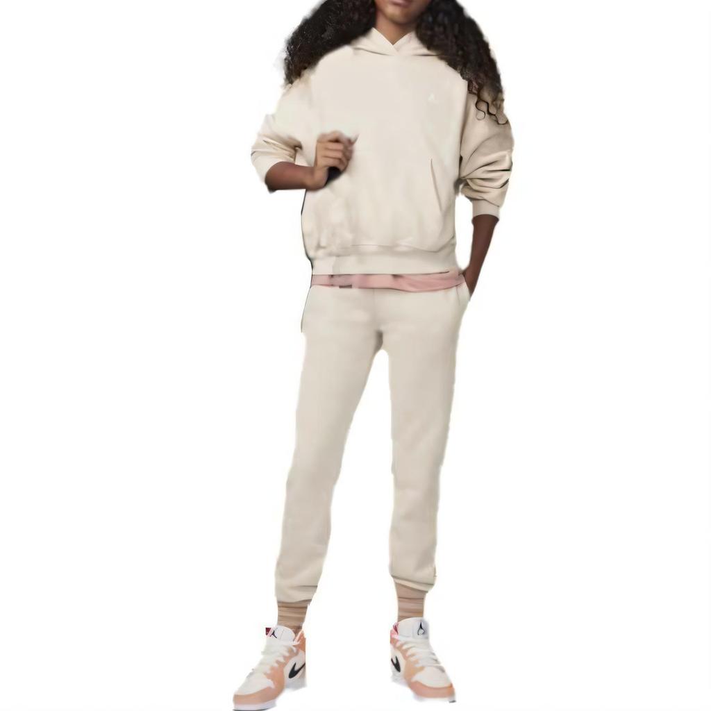 Jordan Brooklyn Essentials Casual Comfortable Solid Color Versatile Kids Sweatshirt Light-Brown HQ8117-271