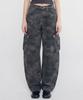 CHICKS Pantaloni Larghi Utility Camo Urbano Grigio Chiaro