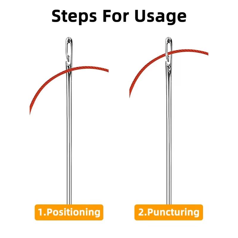 12pcs Blind Needles Elderly Easy Use Sewing Needle Household Threading Sewing DIY Side Big Hole Self Threading Bodkin Needle