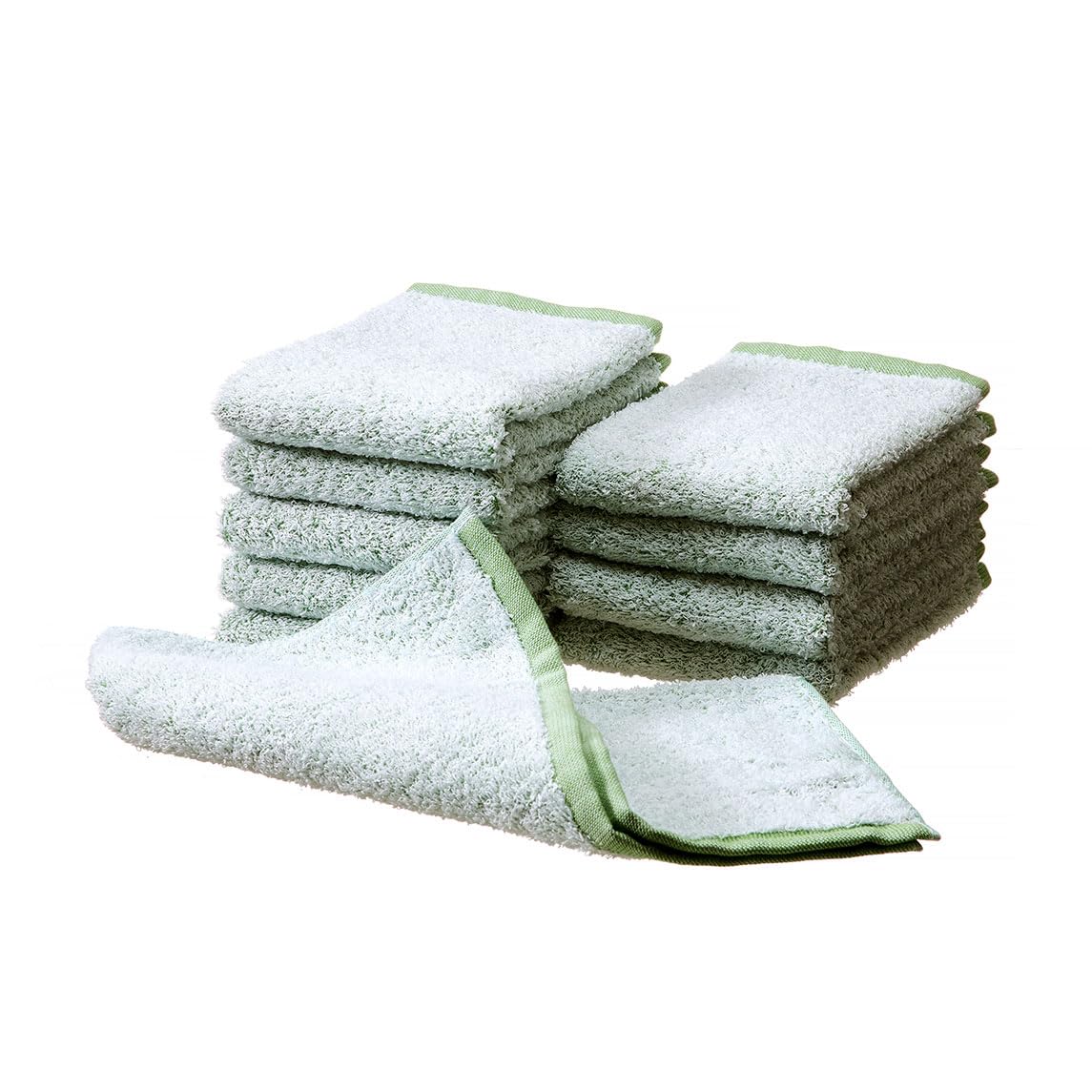 

Whitecoat Hand Towels, 10-Piece Set, Made in Japan, Senshu Towels (Approx. 33 x 34 cm), Green