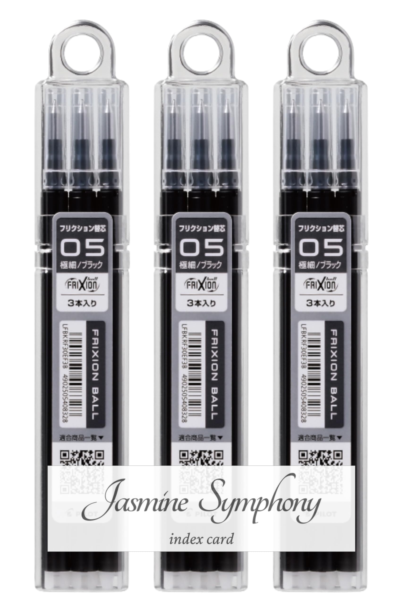 

Frixion Ballpoint Pen Single Frixion Ink LFBKRF30EF Black refills x 3 packs refills 1 Jasmine Symphony index Refill, Color, 0.5mm, [3 (9 total), card]