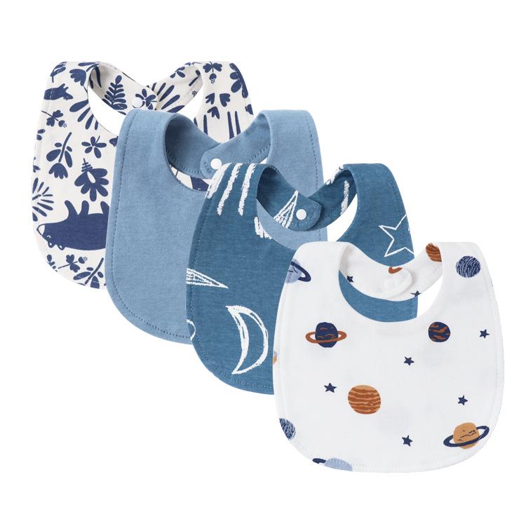Newborn Baby Bibs Pure Cotton Double Layer Drool Bibs High Absorbency Burp Cloths For Infants Toddlers Soft Skin Friendly