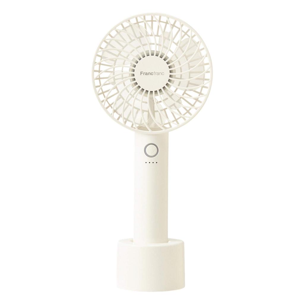 Francfranc [Fan] Fle 2-Way Handy Fan, White, 2019