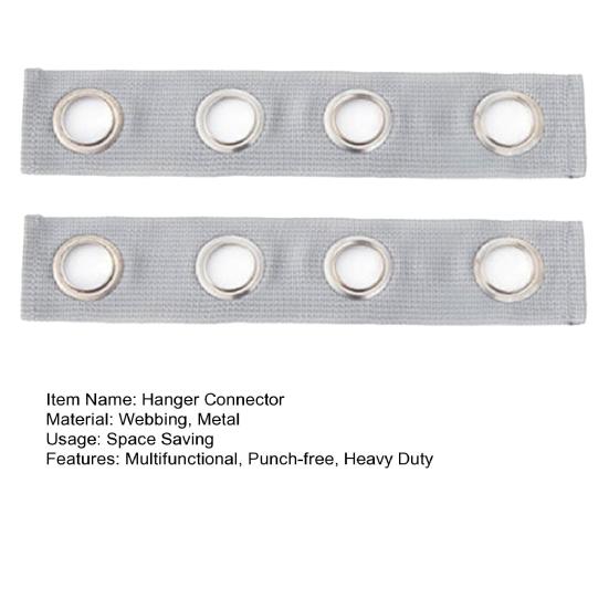 2Pcs Clothes Hanger Connectors Multiple Holes Metal Ring Punch-free Folding Multifunctional Space Saving Heavy Duty Coat Shirt Hanger Extender Straps