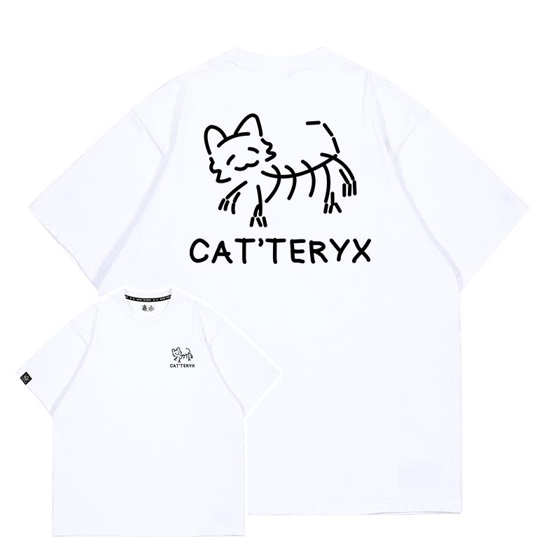 ZX The Original Cat and Dog Tshirt for Summer Men and Women Cute Cat Loose Shortsleeved Clothes Different Shortsleeved