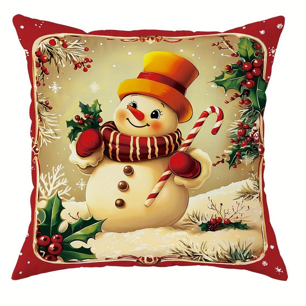 

Рождественское украшение наволочка новогодний подарок Санта Клаус олененок снеговик узор украшение для дома диванная подушка чехол 40x40cm