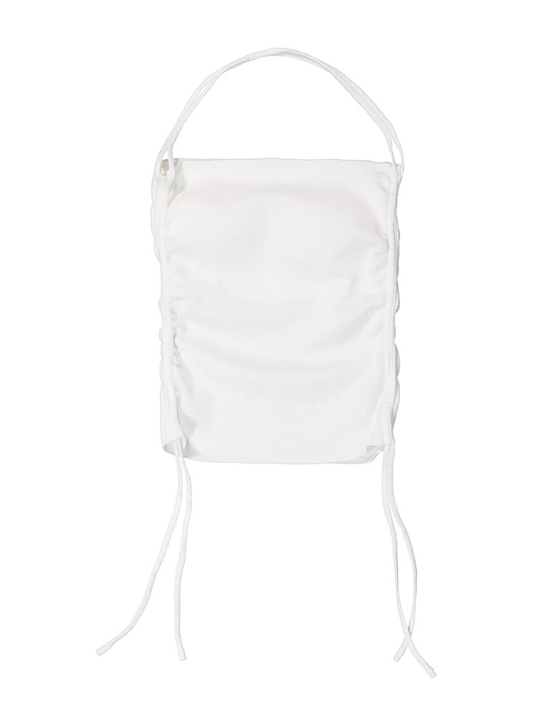 Amaps String Shirred Bra Cup Halter Top - White Free
