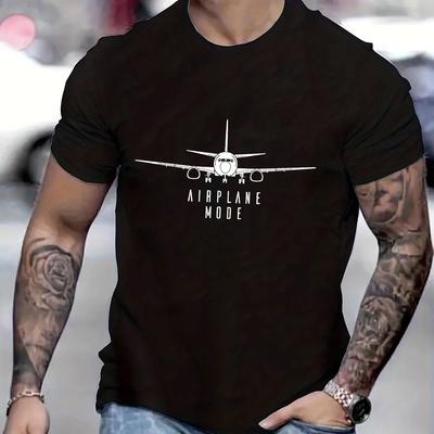 Camisas para Hombre Modo Avión Camisetas de Viaje Camiseta de Vacaciones para Viajeros Camisetas de Piloto de Avión Ropa de Manga Corta Tops para Hombre