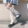 40/50/70cm Leg Warmers Lolita Socks Y2K Knitted Warm Foot Cover White Black Warmer Lady Autumn Winter Crochet Sock Boot Cuffs