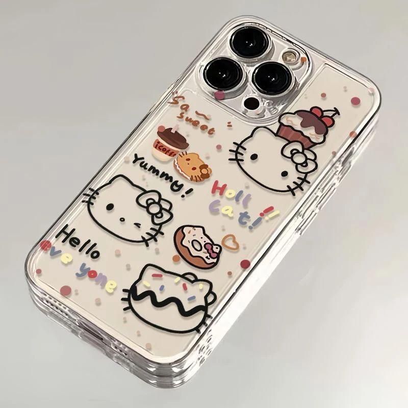 Dessert Hello Kitty Mobile Phone Case Is Suitable for Apple 17promax Transparent 15pro Transparent 13 All-inclusive 17 Simple 78