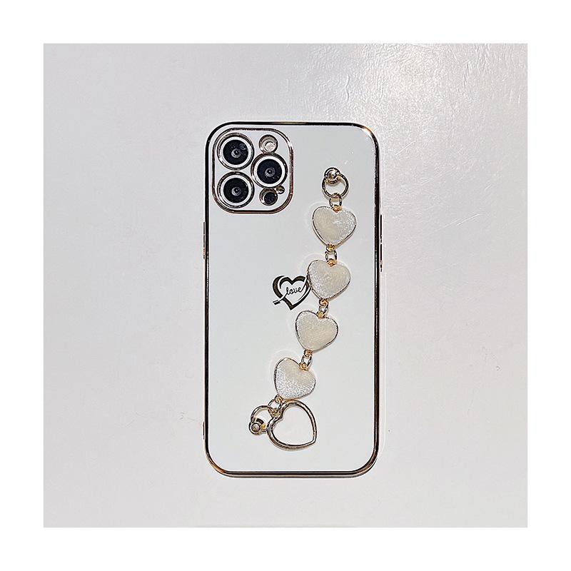 Flannel Love Chain iPhone17Pro Mobile Phone Case 15/16 Suitable for Apple 7p/8plus Wristband Protective Case