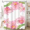 Delicate Floral Shower Curtain Pink Orchid Bathroom Decor for Home Bath Room Waterproof Shower Curtains with Grommets White Back
