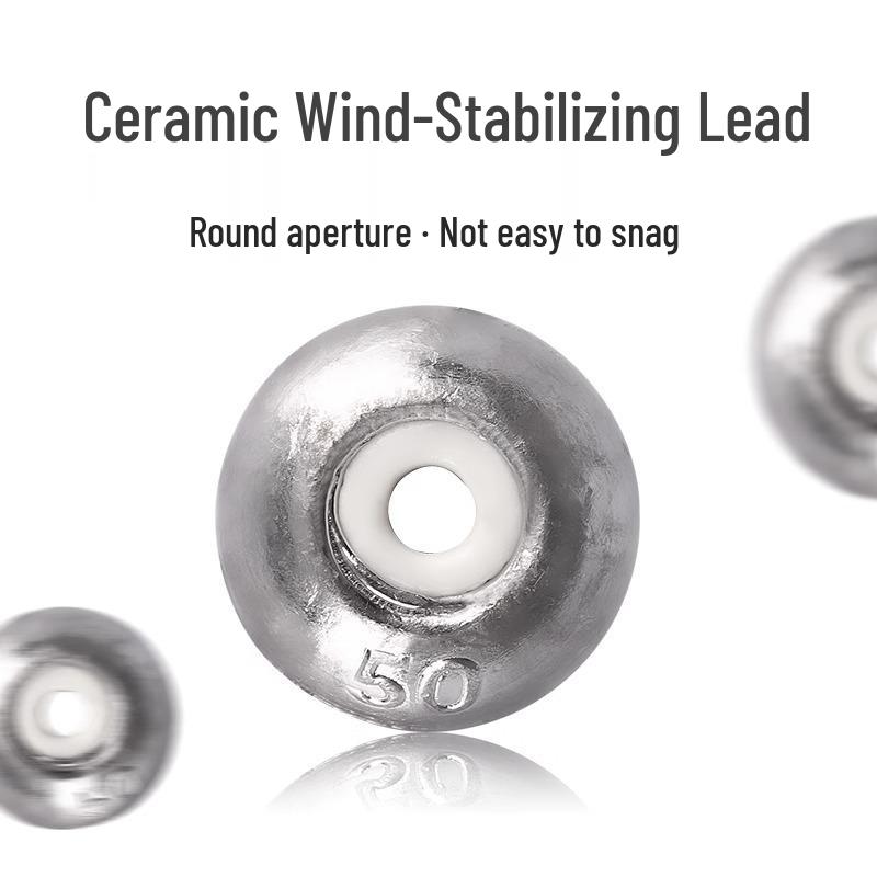 Ceramic Hollow Lead Sinker for Sea Rod Casting and Fishing, Long Cast, Wind-Resistant, Ideal for Silver and Grass Carp.