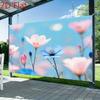 2D Pink Blue Flower Backdrop Spring Floral Banner for Photoshoot