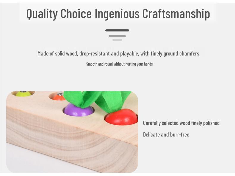 Magnetic Wooden Fishing & Carrot Game - Early Education Puzzle for Hand-Eye Coordination