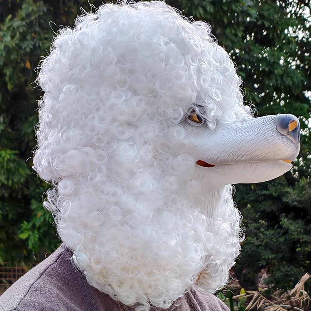 Maska Pudla Halloween Zvířecí Latexová Pokrývka Hlavy Cosplay Maškarní Rekvizity Plyšová Maska Pokrývka Hlavy