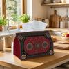 1pc Classic Oriental Tribal Tissue Box - Red Black Medallion Border Napkin Storage Box, Suitable for Rolls/facial Tissues/single Sheets, Multi-functio