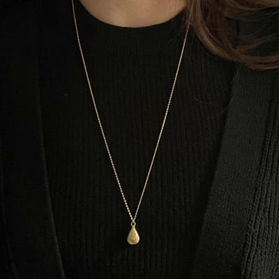 Oar Raindrop Long Necklace [18kGold Plated]