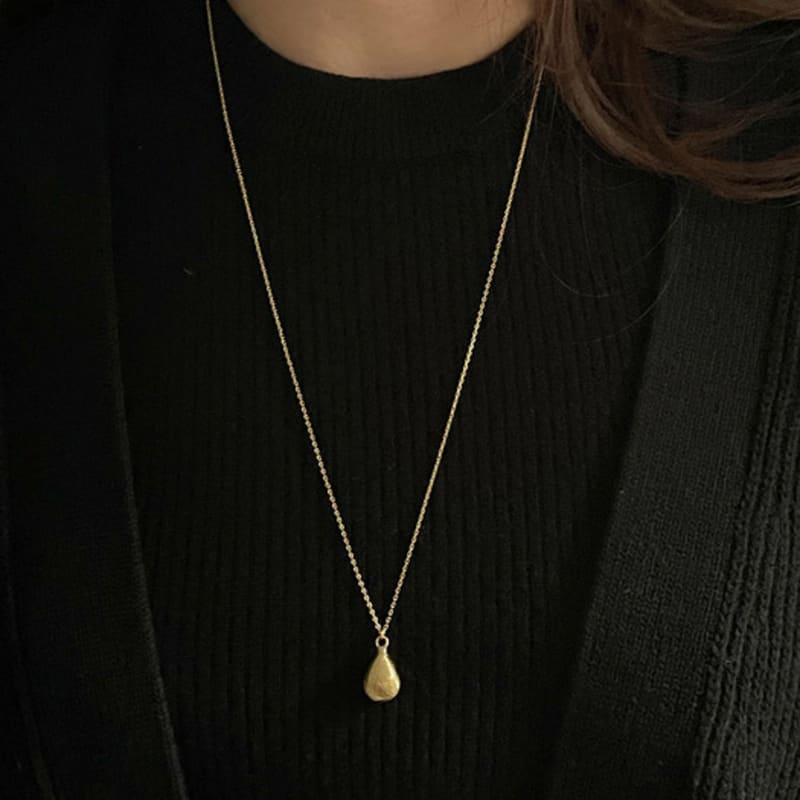 oar Raindrop Long Necklace [18kGold Plated]
