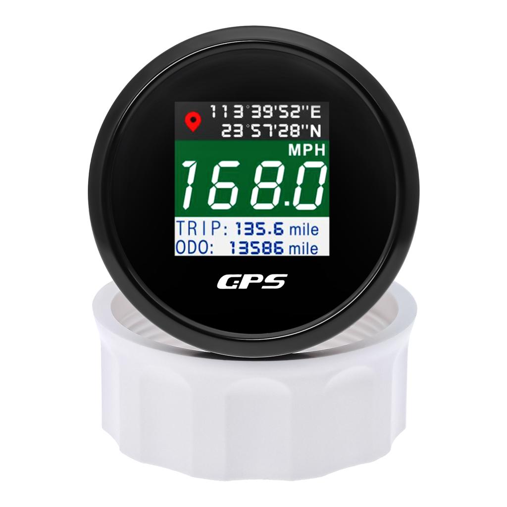 AD New 52mm/85mm TFT Screen Speed Gauge Digital GPS Speedometer Mph Knot Km/h GPS Antenna For Motorcycle Marine Boat Car 12V 24V