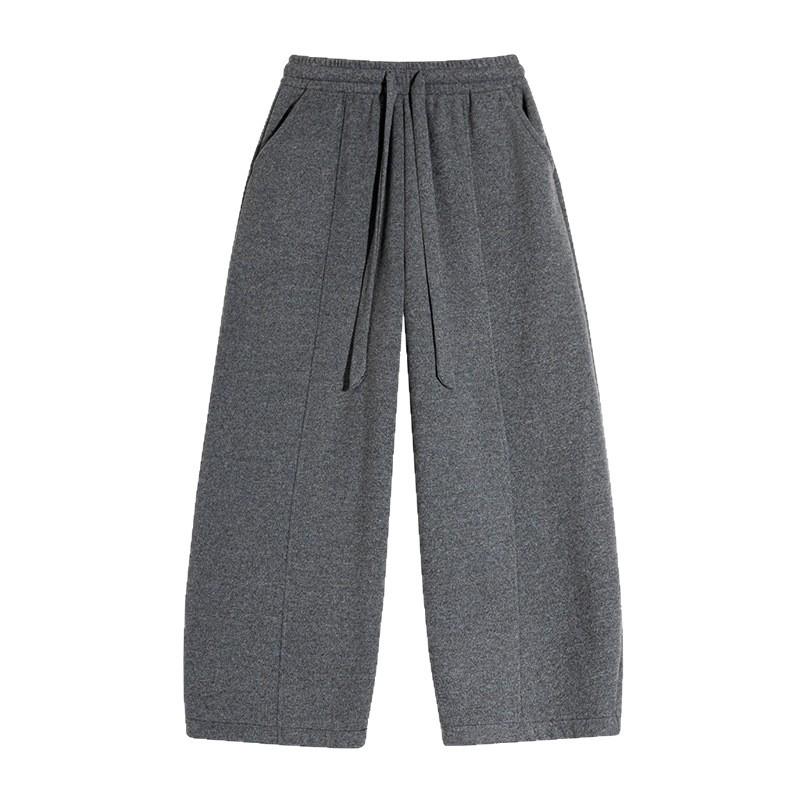 Women's Plus Size High Waist Wide Leg Pants - Fluffy, Thick, and Slimming for Autumn/Winter