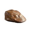 Hat Women's PU Leather Forward Hat Autumn and Winter British Retro American Newspaper Bee Hat Street Versatile Painter Duck Tongue Beret Hat