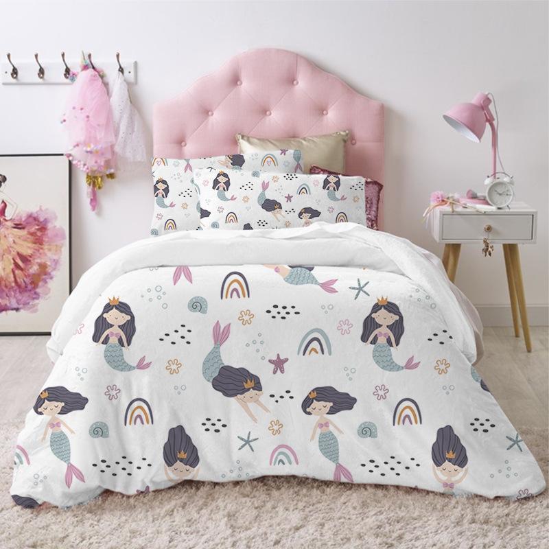 Three-Piece Cartoon Microfiber Children'S Ballet Girl Bedding Set