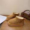 Muffin fashion platform snow boots women's 2025 winter new short tube heightening cotton shoes velvet bread shoes