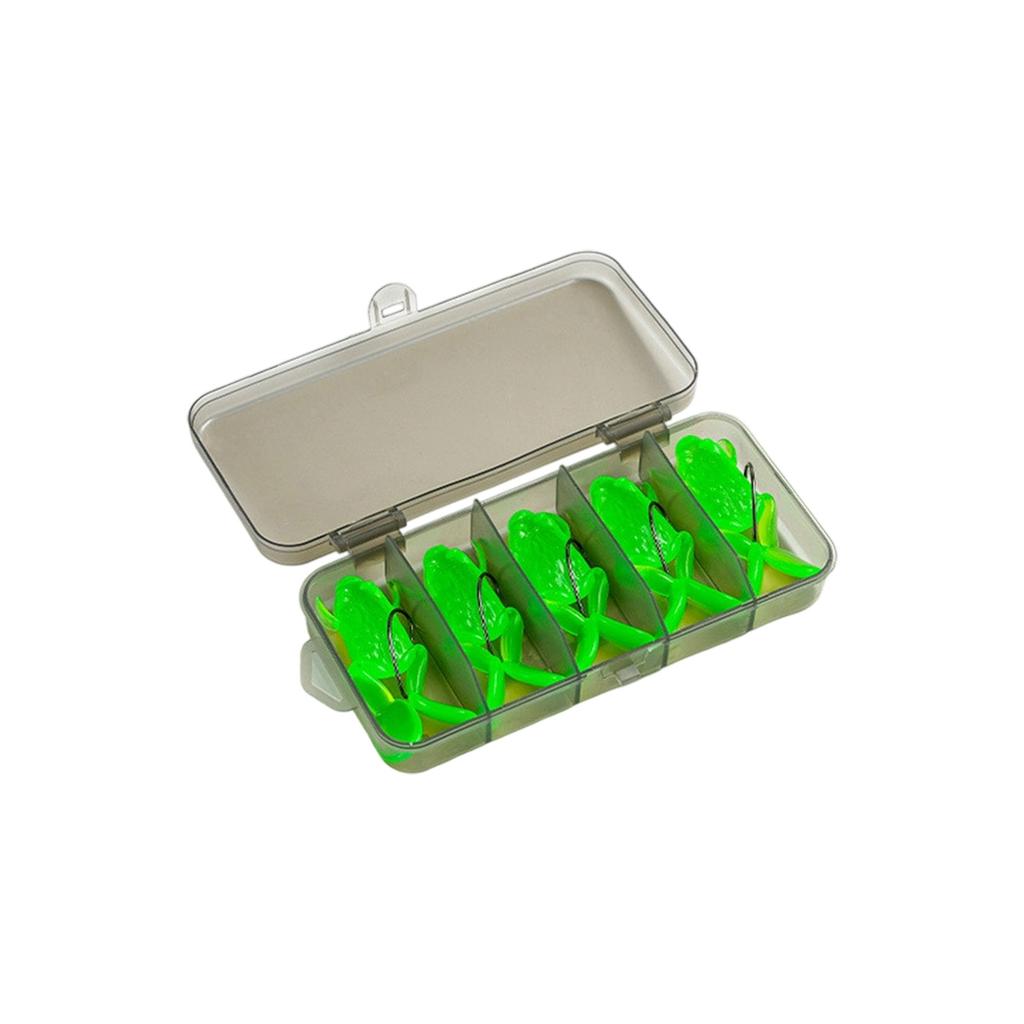 5pcs Simulated Soft Frog Bait Topwater Frog Lures Set with Hook 3.7cm/4.7cm Frog Artificial Lures Swimbait Fishing Lure