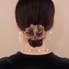 Vintage-Inspired Floral Scrunchie - Mixed Color Fabric Hair Tie for Women, Elegant Ponytail Holder