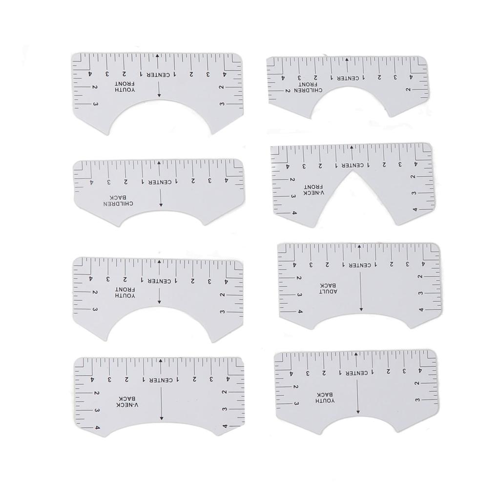 9Pcs Alignment Ruler Set Centering Guide Contour Design DIY T?Shirt Round?Neck V?Neck Sewing Ruler