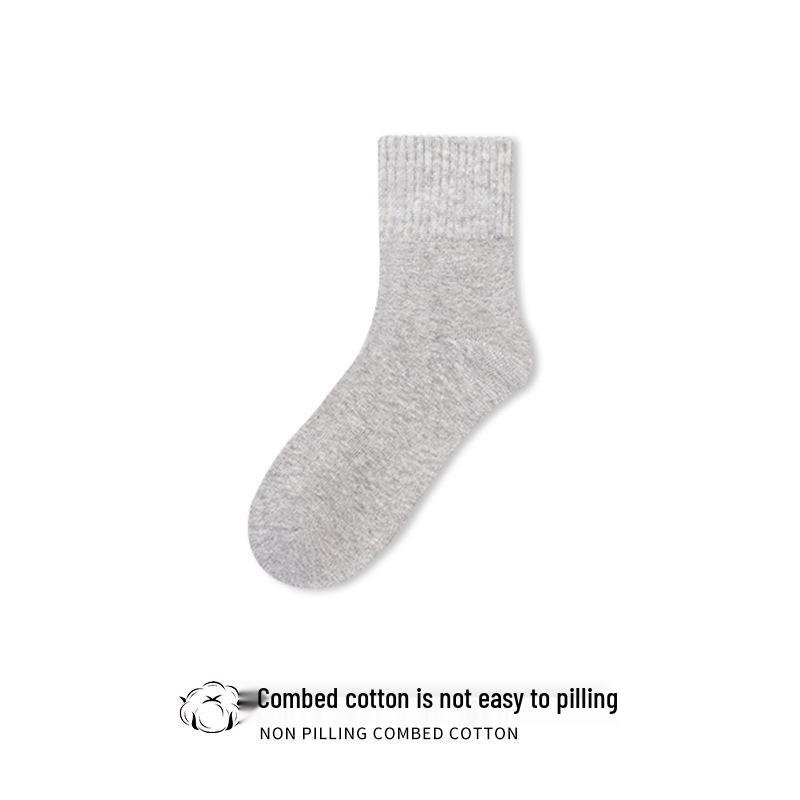 

Женские очень толстые зимние хлопковые носки до середины икры - Бархатные, устойчивые к запаху, влагоотводящие, теплые и уютные One Size серый