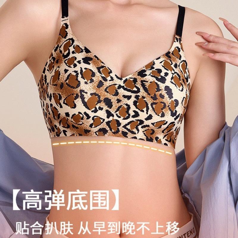 Women S Leopard Print Push Up Wirefree Backless Bra