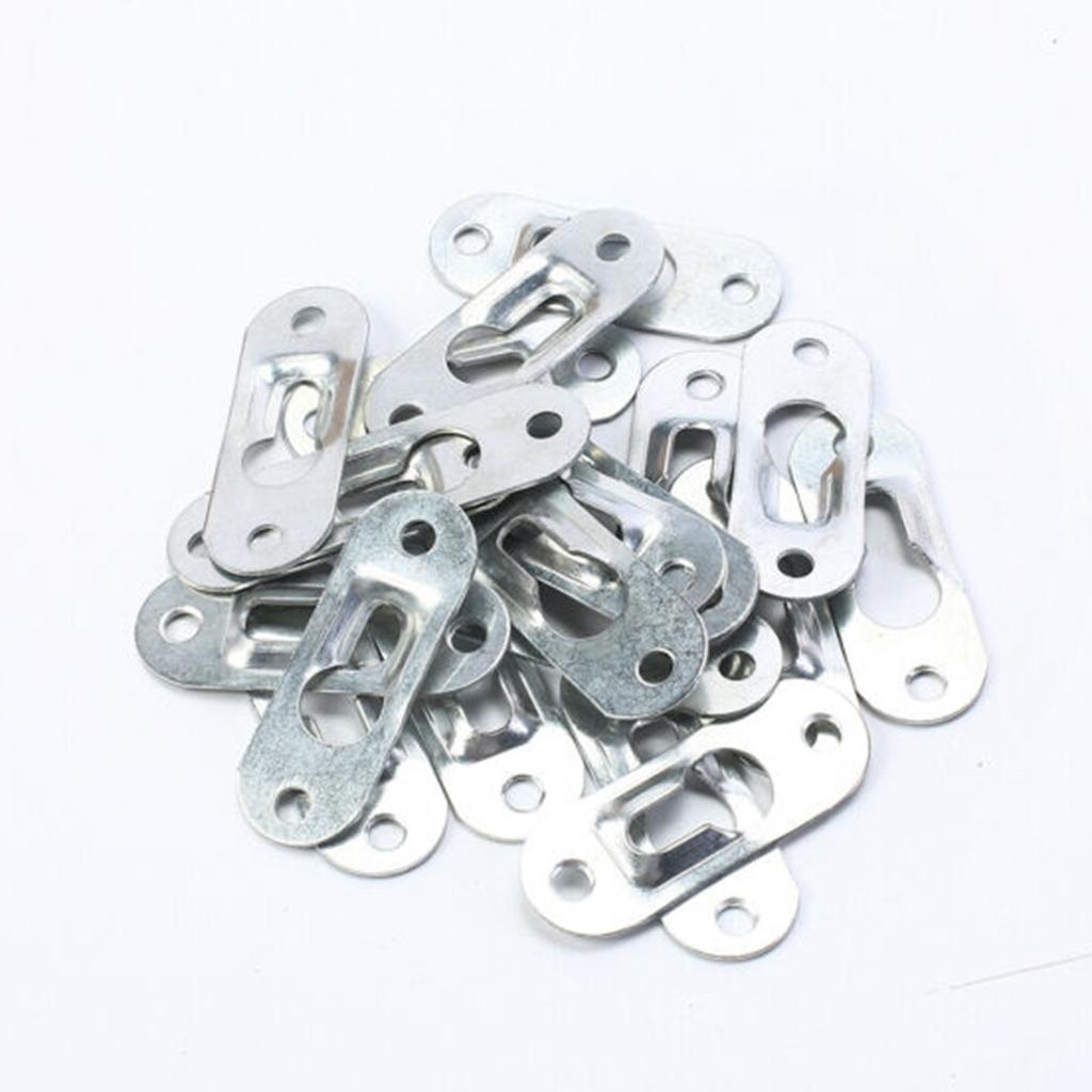 10pcs/set Heavy Duty Keyhole Picture Frame Hangers Two Hole Hanging Bracket Plate Metal Mounting Shelves Cabinets Hangers