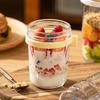 Overnight Oats Containers with Airtight Lid & Spoon 350ml Breakfast Container for Yogurt Salad Chia Pudding Leak-Proof Portable Glass Jars for Meal
