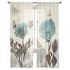 Vintage Tulip Flower Butterfly Sheer Curtains For Living Room Bedroom Kids Room Tulle Window Treatment Drapes