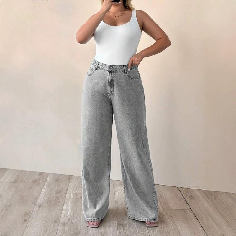 2026 Womens High-Waisted Straight Leg Jeans Loose Fit Slimming Denim Pants Streetwear Style