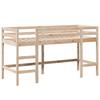High Bed with Ladder and Canopy 80x200 cm Solid Pine Wood