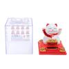 Solar Powered Waving Cat Good Luck Fortune Ornament   Welcoming Decor with Clear Cover