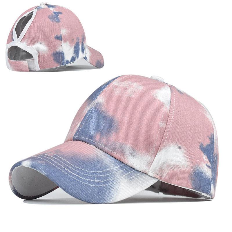 Fashionable Tie-dye Ponytail Hat In Various Colors For Outdoor Activities Women's Sun Visor Cap